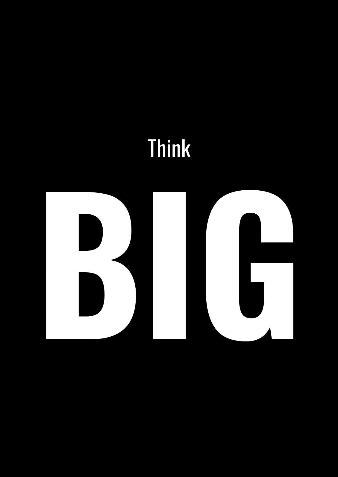 Vollbild Motiv Holzbild Motivation Think big