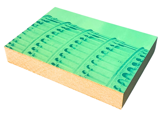 Liegende Ansicht Sights Holzbild Der Schiefe Turm von Pisa – Wahrzeichen-Motiv im Format 8,5 x 12 cm