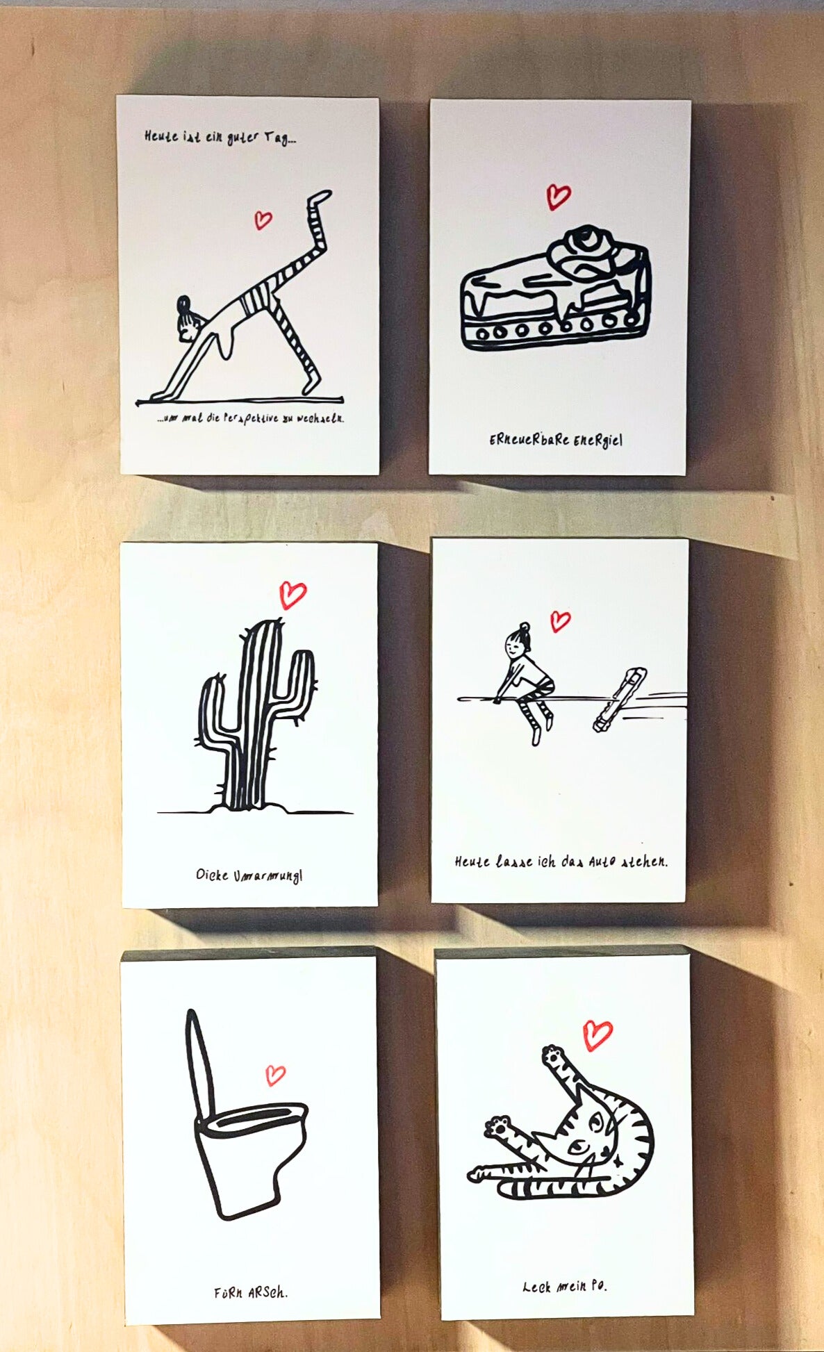 Von ganzem Herzen Holzbild "Leck mein Po"