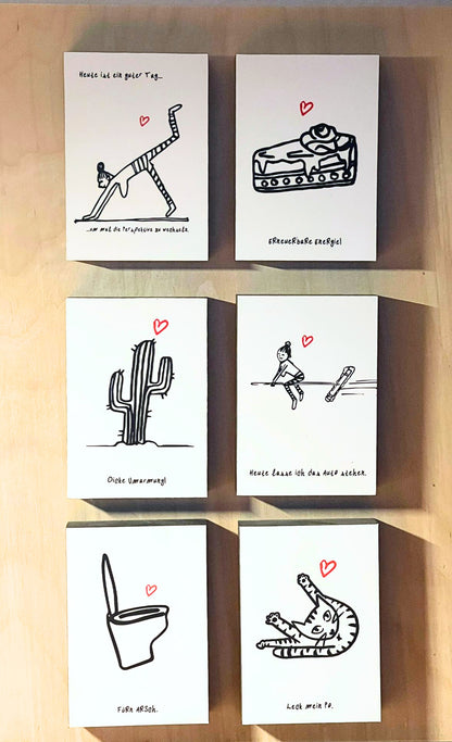 Von ganzem Herzen Holzbild "Leck mein Po"