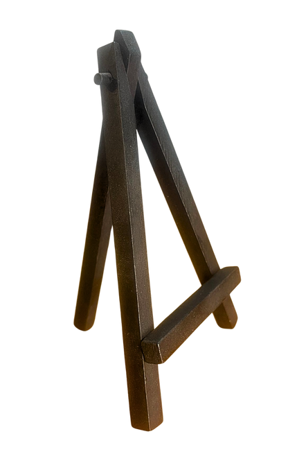 Kleine schwarze Staffelei aus Holz – ideal zum Hinstellen von Holzbildern