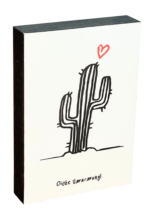 Von ganzem Herzen Holzbild "Dicke Umarmung!"