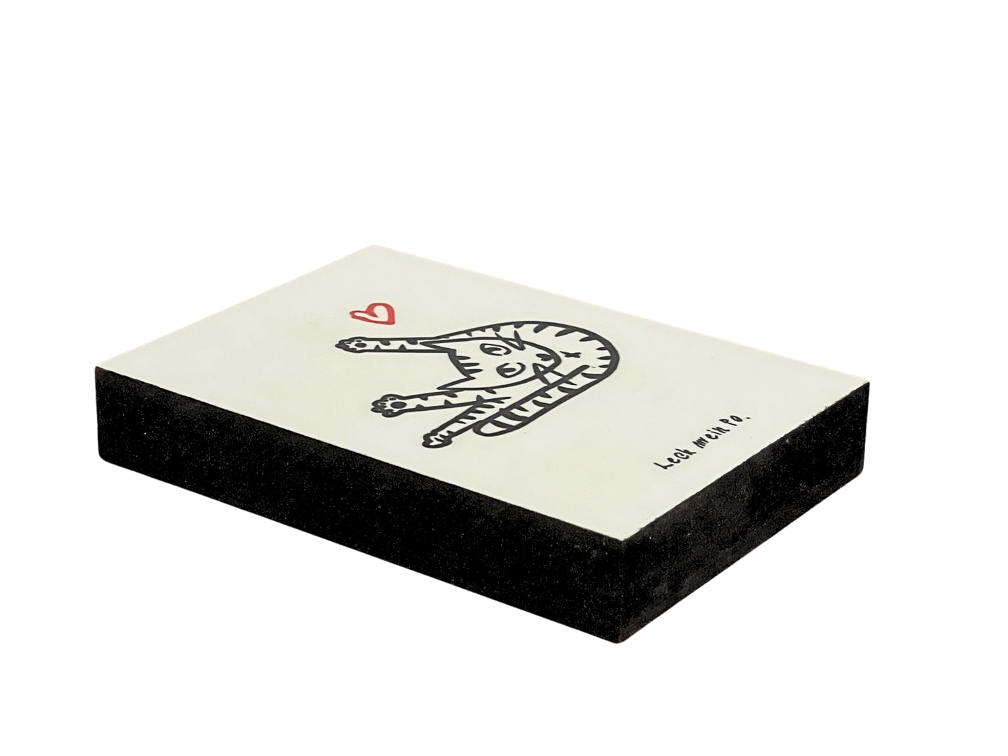 Von ganzem Herzen Holzbild "Leck mein Po"