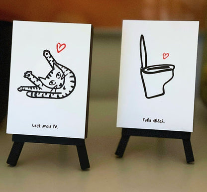 Von ganzem Herzen Holzbild "Leck mein Po"