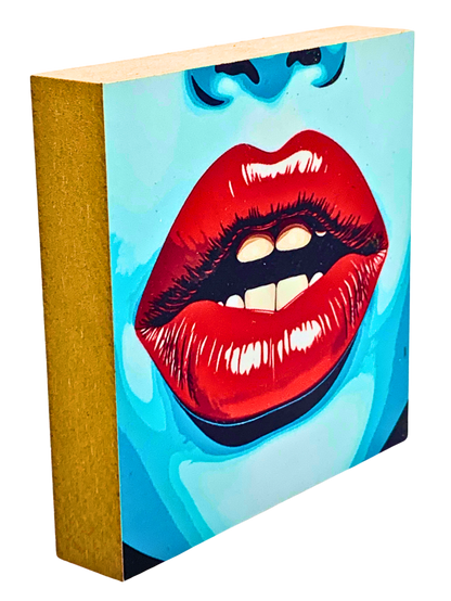 Pop Art / Lips - Dekoratives Holzbild