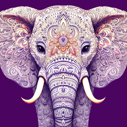 Vollbild Motiv Holzbild Mandala Elefant