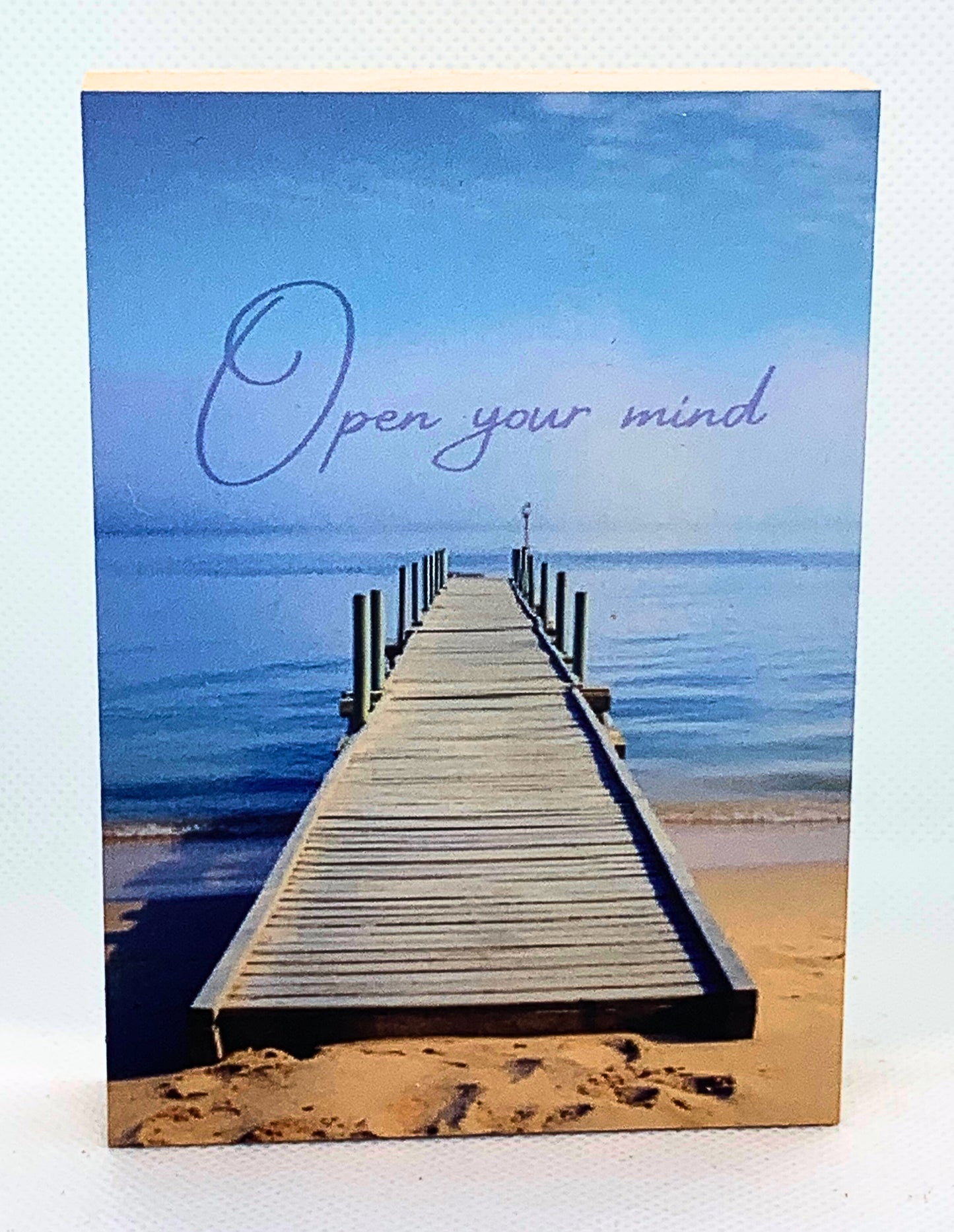 Open your mind - Dekoratives Holzbild