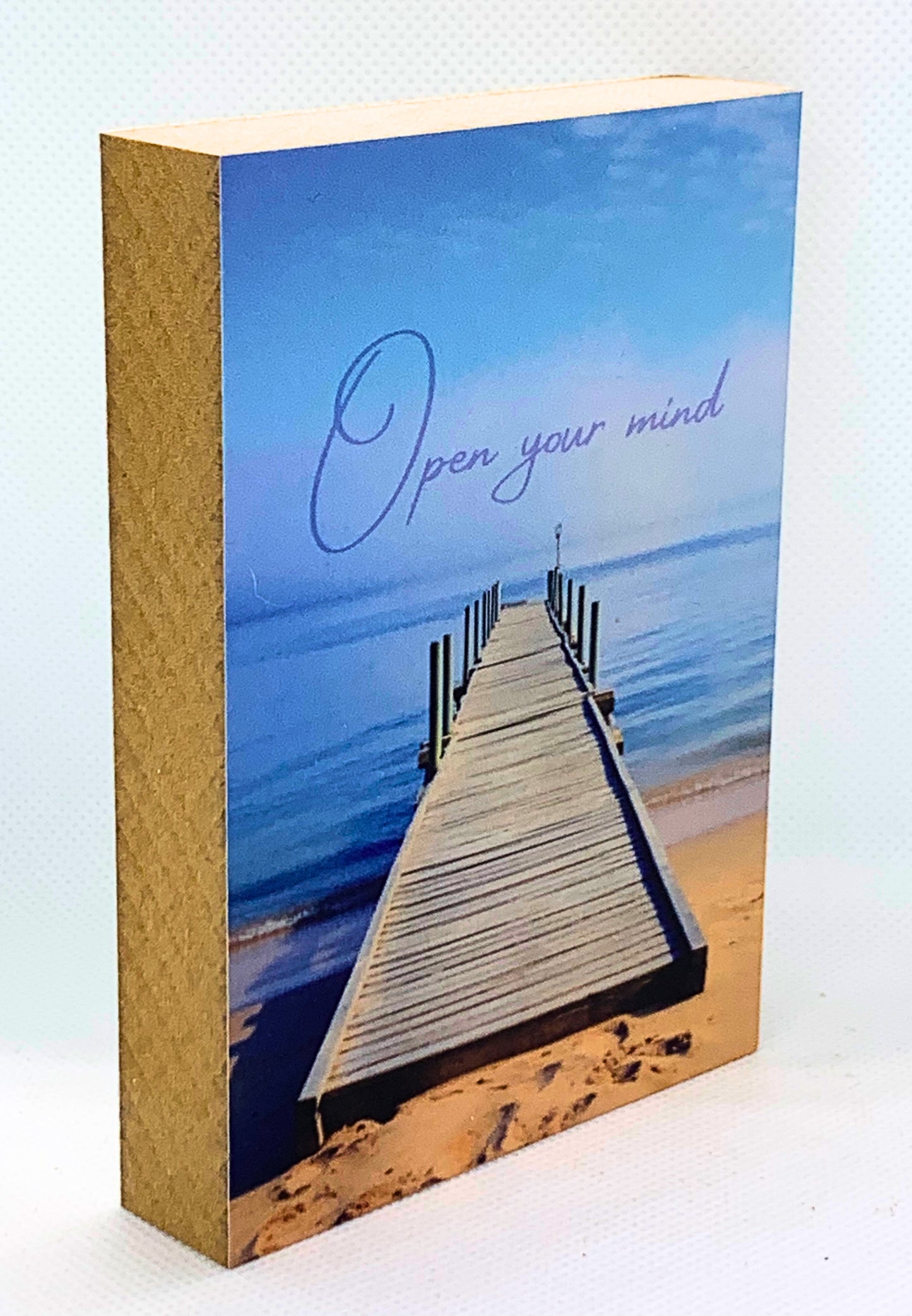 Open your mind - Dekoratives Holzbild