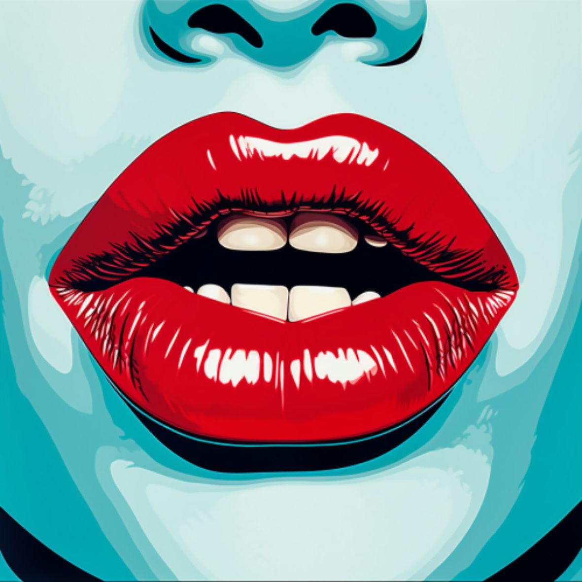 Pop Art Motiv Lips im Vollbild