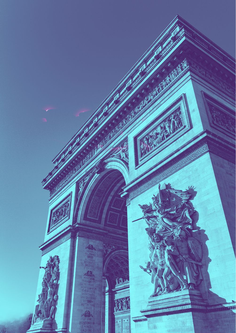 Vollbild Motiv Arc de triomphe in Blau